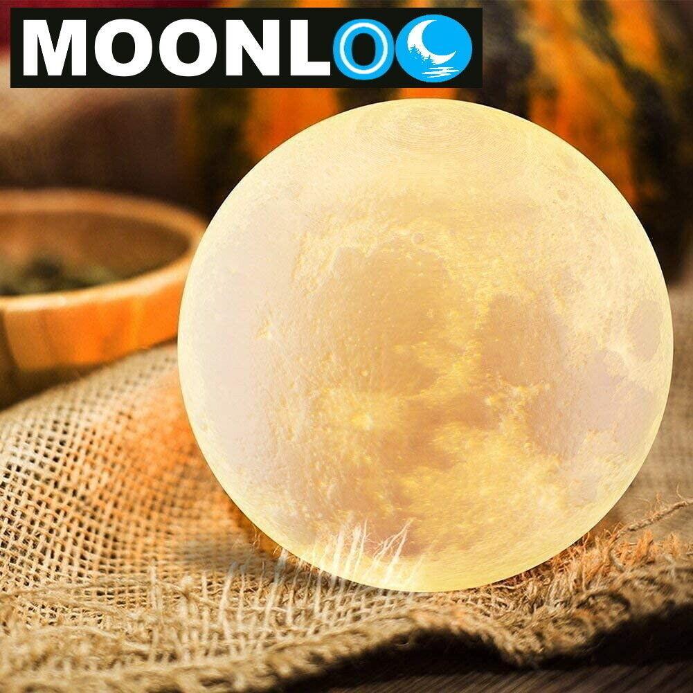 MOONLOO Mondlicht Mondlampe 3D LED Moon Light Nachtlicht Souch Sensor Nachtlampe