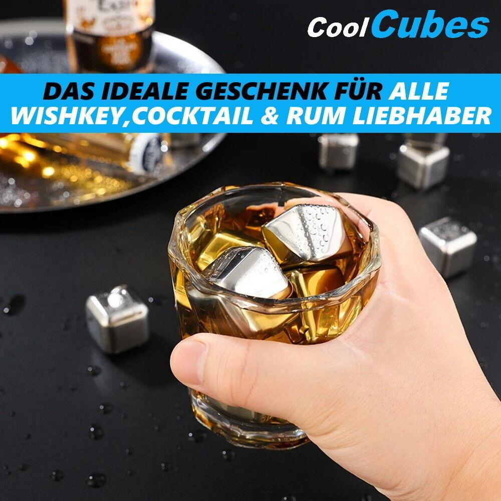 CoolCubes Premium Edelstahl Whisky Steine Kühlsteine Eiswürfel wiederverwendbar