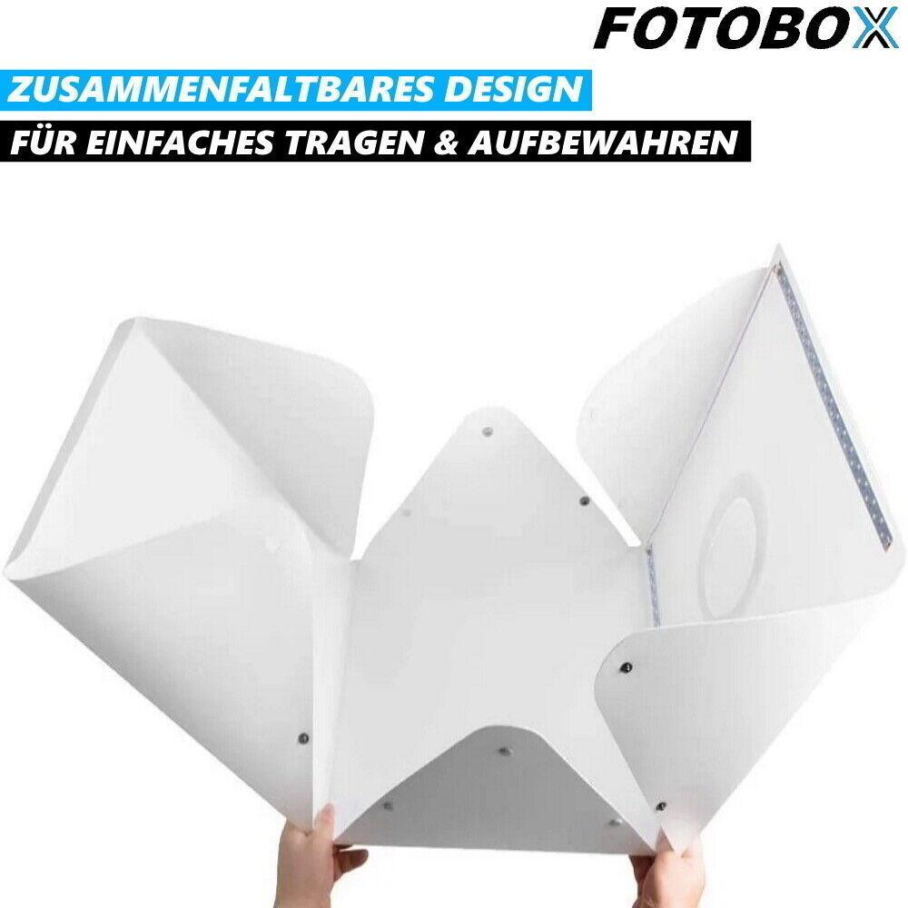 FOTOBOX LED Fotostudio Faltbare Fotobox Fotozelt Lichtbox Minikasten beleuchtet