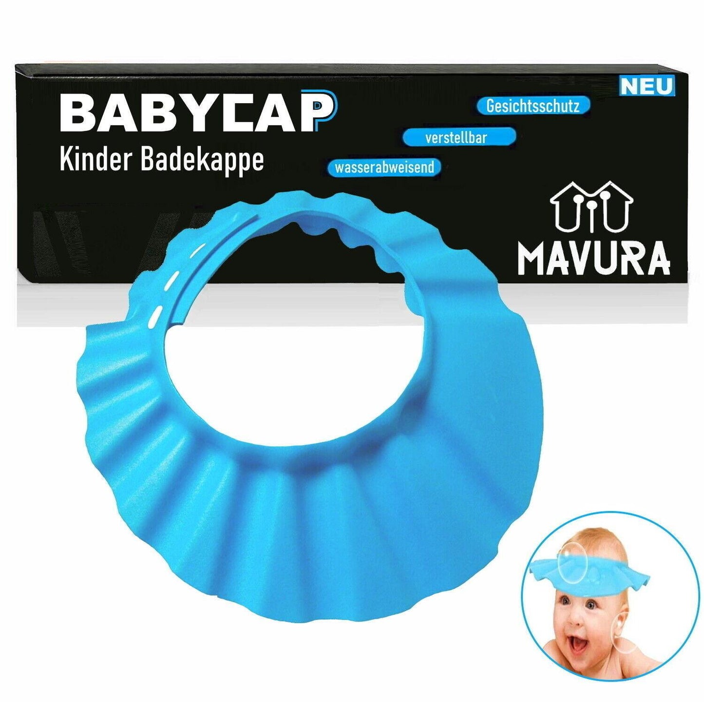 BABYCAP Badekappe Duschhaube Schwimmhaube Badehaube Bademütze Baby Kinder