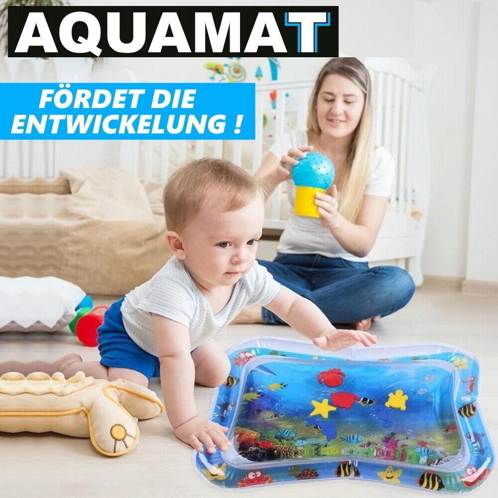 AQUAMAT Wasserspielmatte Aufblasbare Baby XXL Wassermatte mit Wassertierchen