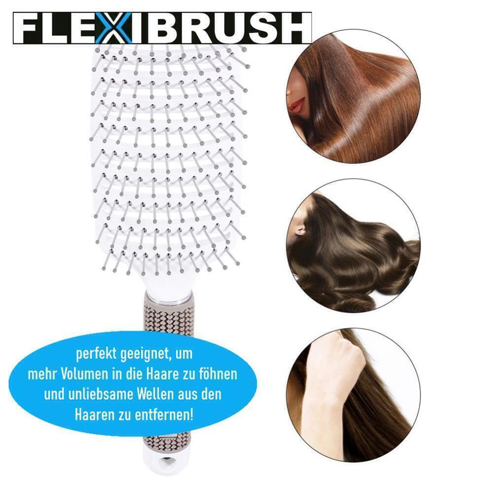 FLEXIBRUSH Anti-Ziepen Haarbürste Detangler Bürste Kopfmassage Kamm Entwirren