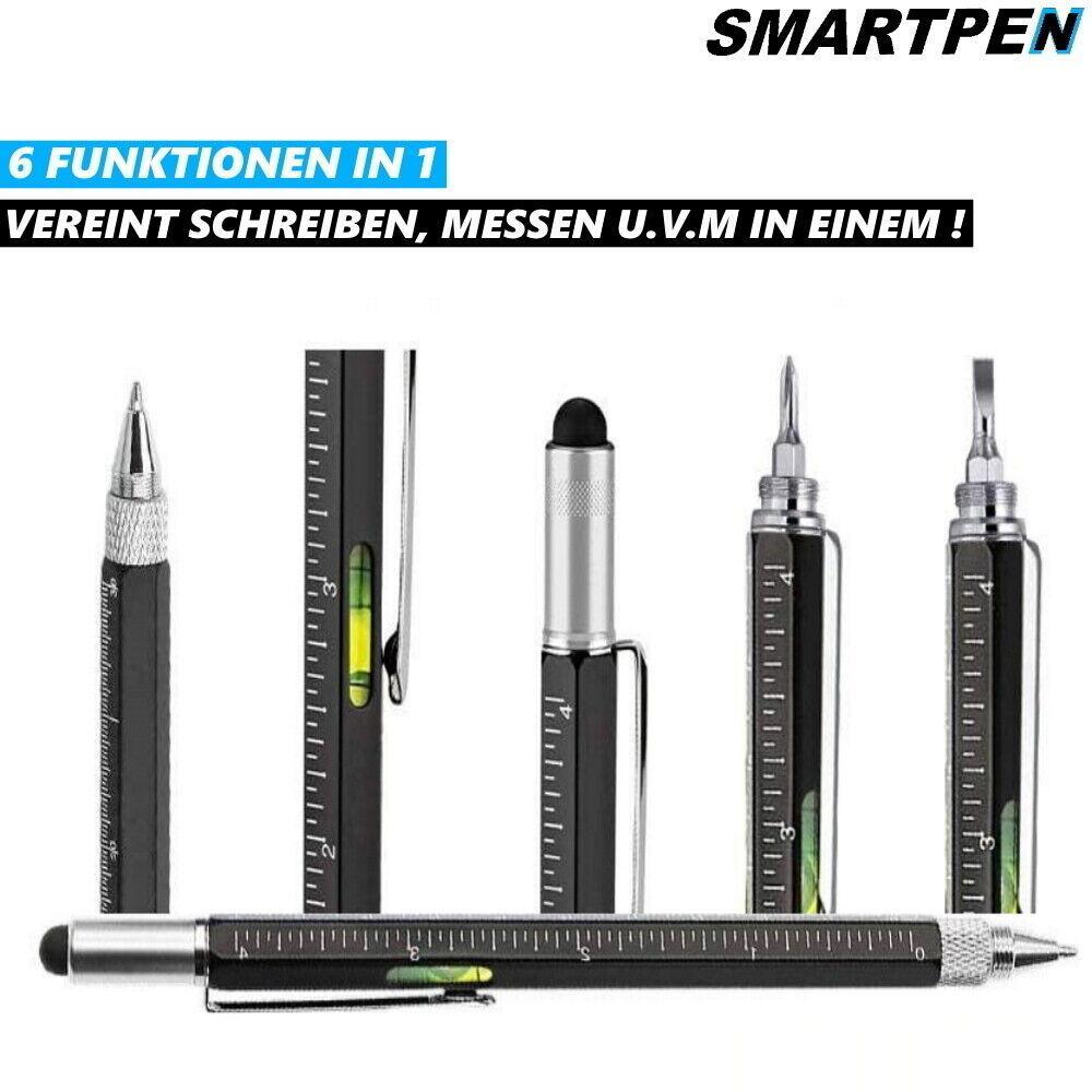 SMARTPEN Multifunktionskugelschreiber Wasserwaage Touchpen Schraubendreher 6in1