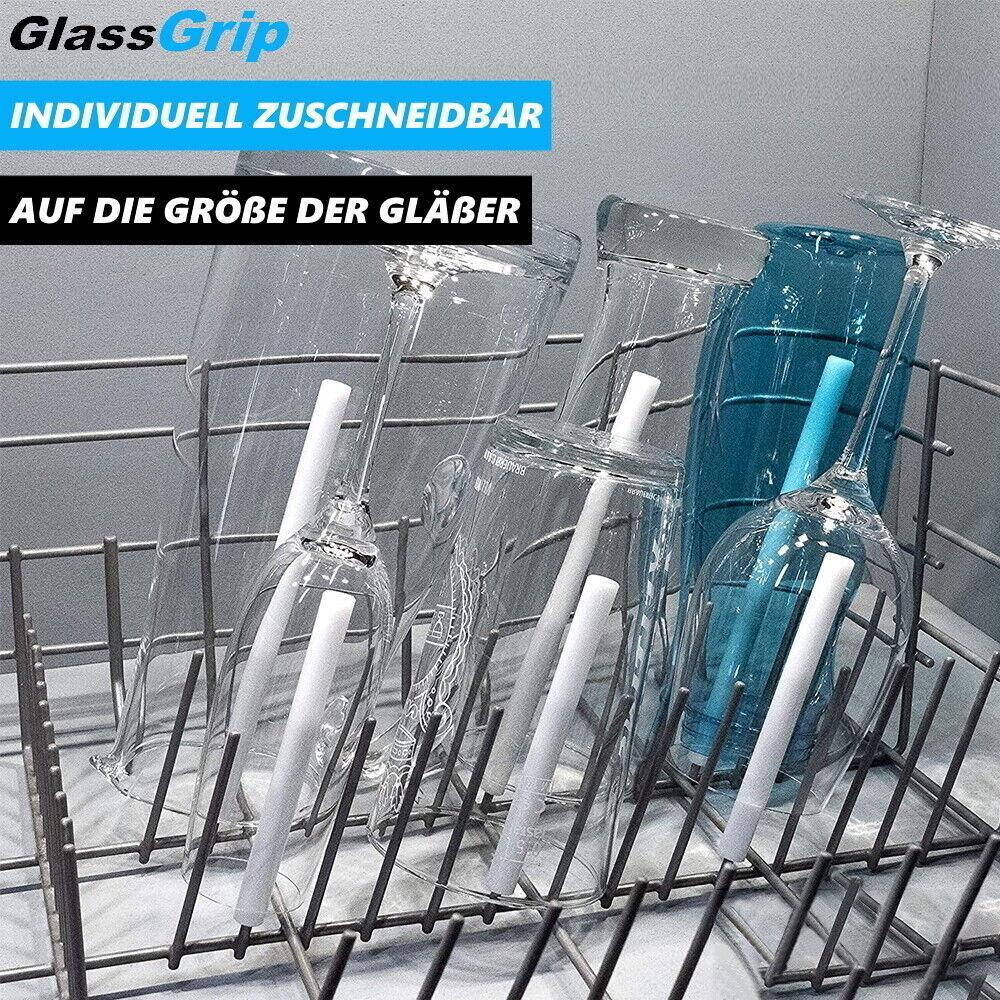 GlassGrip Glashalter Spülmaschine Aufsteckhalter Halterung Geschirrkorb 6er