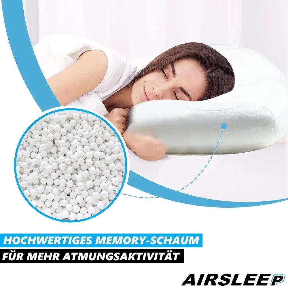 AIRSLEEP 3D Ergonomisches Schlafkissen Wolkenkissen rundum Kopfkissen Memory