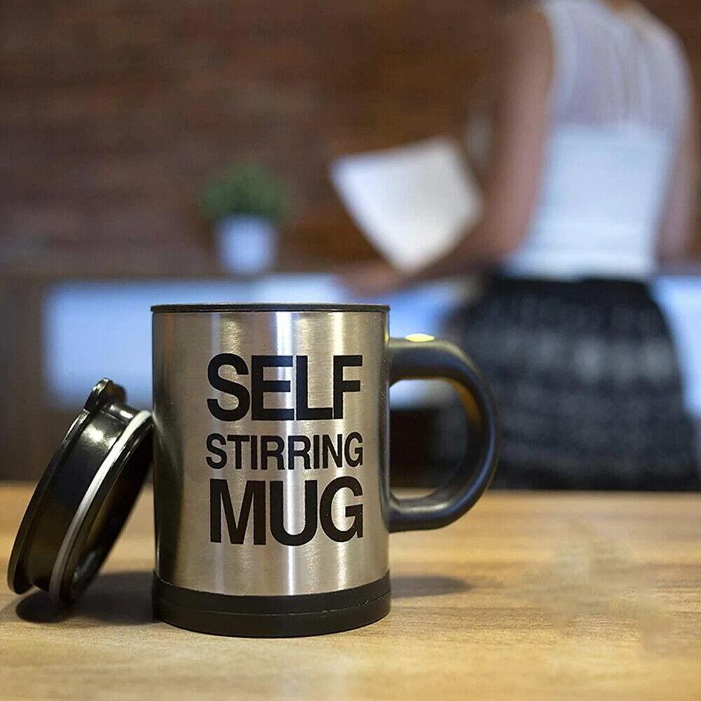 Selbstrührende Tasse Selbstumrührender Edelstahl Becher Kaffeetasse Kaffeebecher