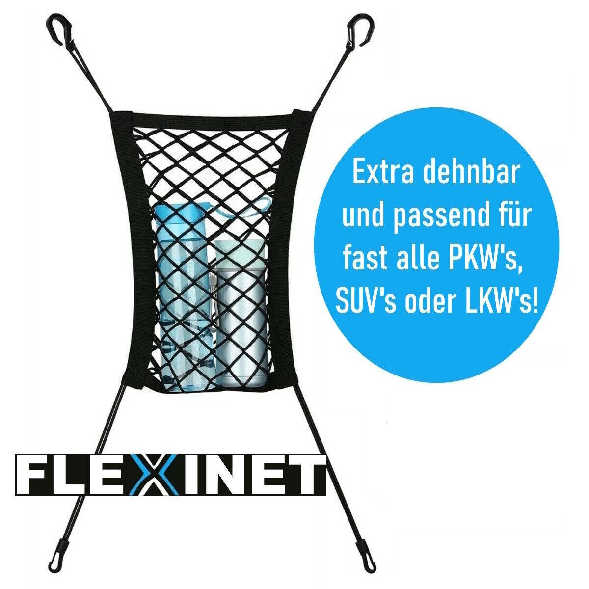 FLEXINET Auto Netztasche Ablage Netz Organizer Schutznetz Trenngitter Hund PKW