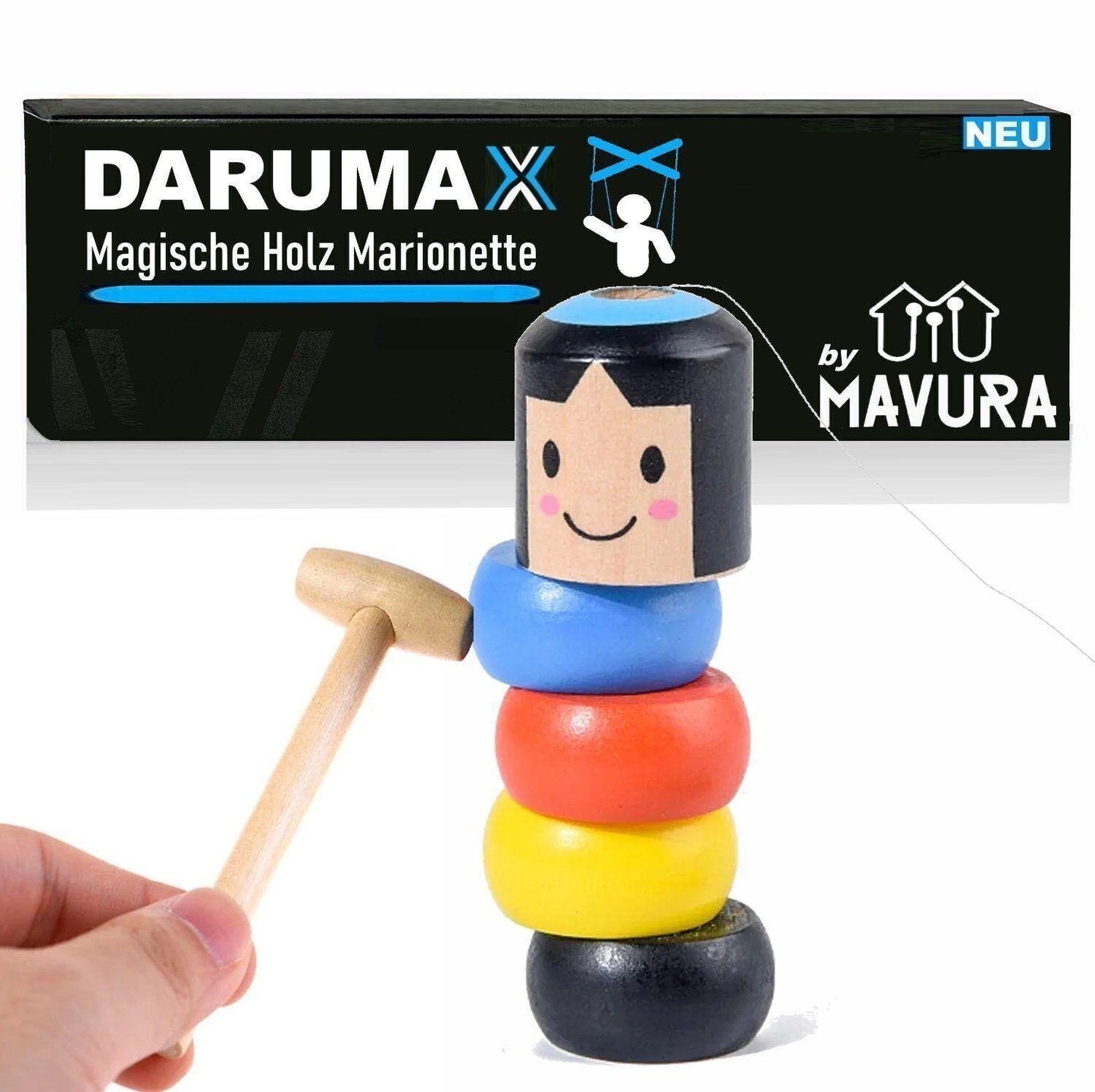 DARUMAX Magische Holzmarionette Unzerbrechliches Holzspielzeug Puppe Zaubertrick
