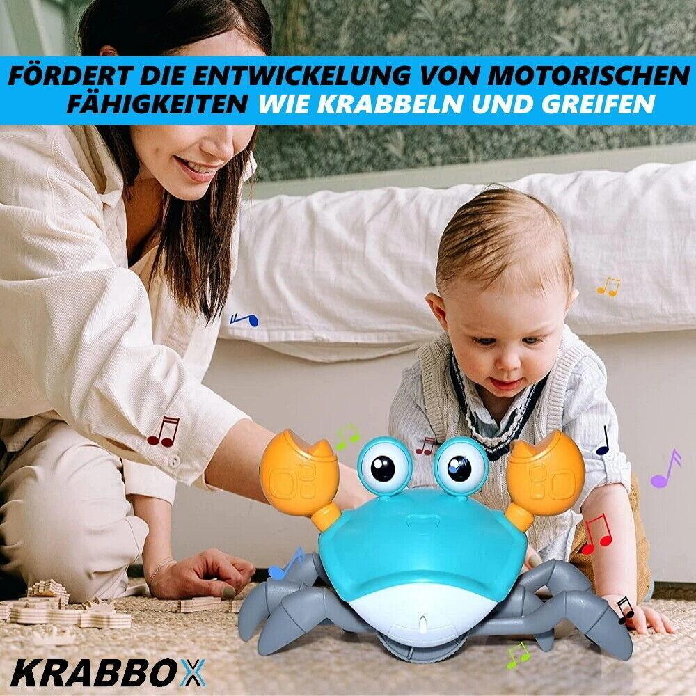 KRABBOX Elektrische Krabbe Krabbelndes Spielzeug elektrisch Musik LED Sensoren