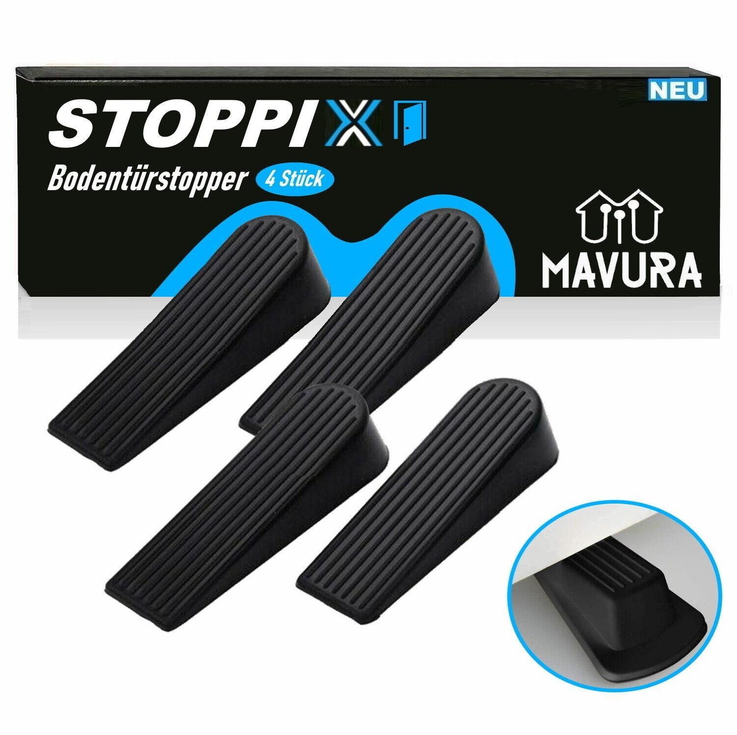 STOPPIX Türstopper Türkeil Gummikeil Fensterstopper Fensterkeil rutschfest [4er]
