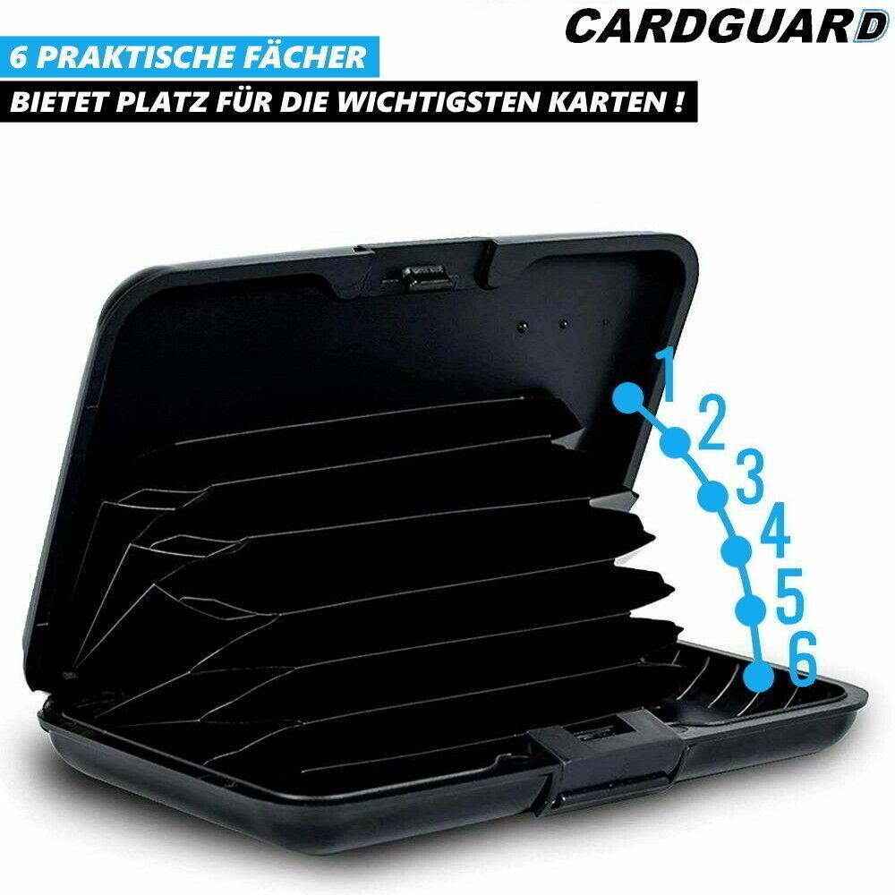 CARDGUARD Kreditkartenetui  Aluminium RFID NFC Mini Schwarz Geschenk 12 Karten