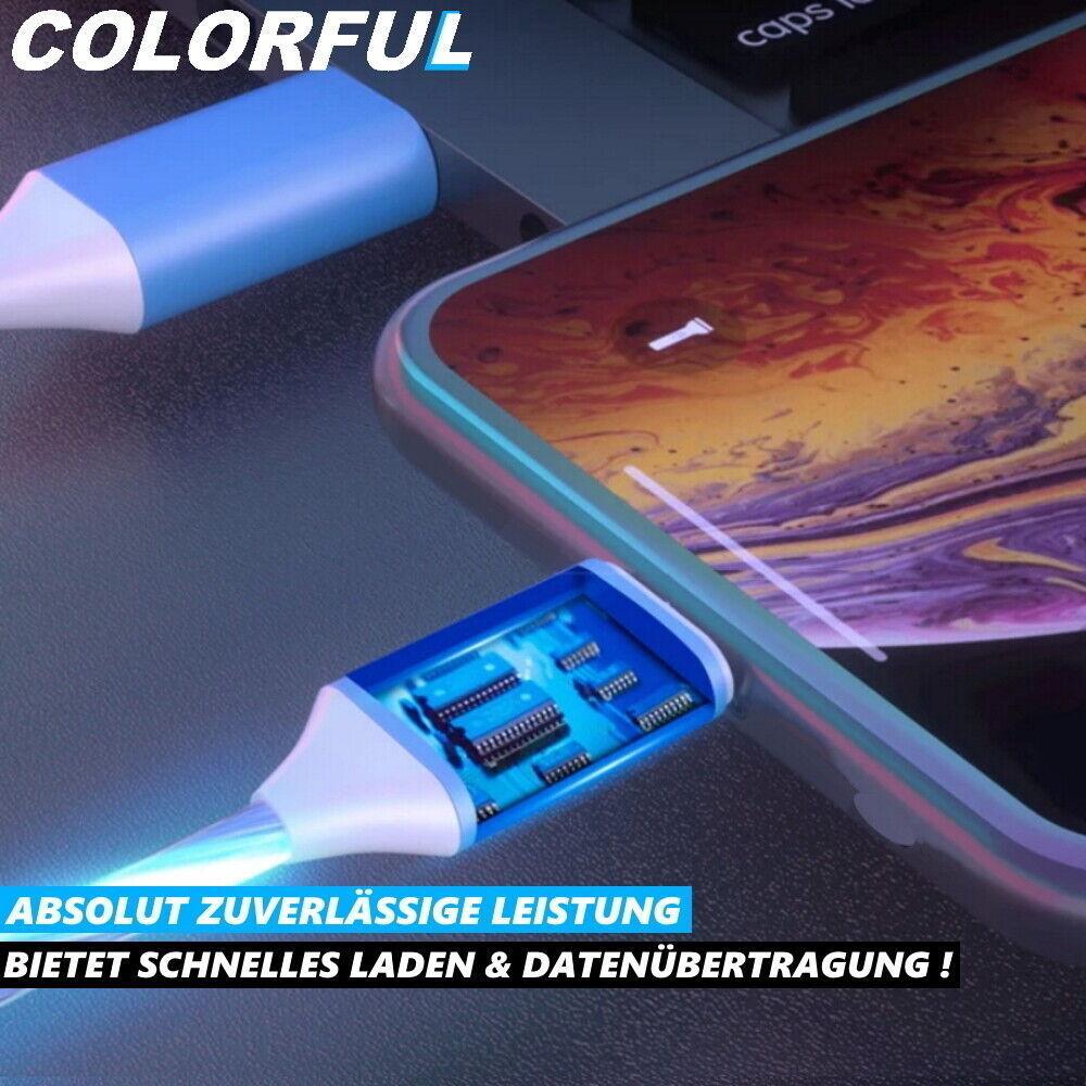 COLORFUL MICRO USB LED Ladekabel / Datenkabel Leuchtkabel für Samsung HTC LG 1m