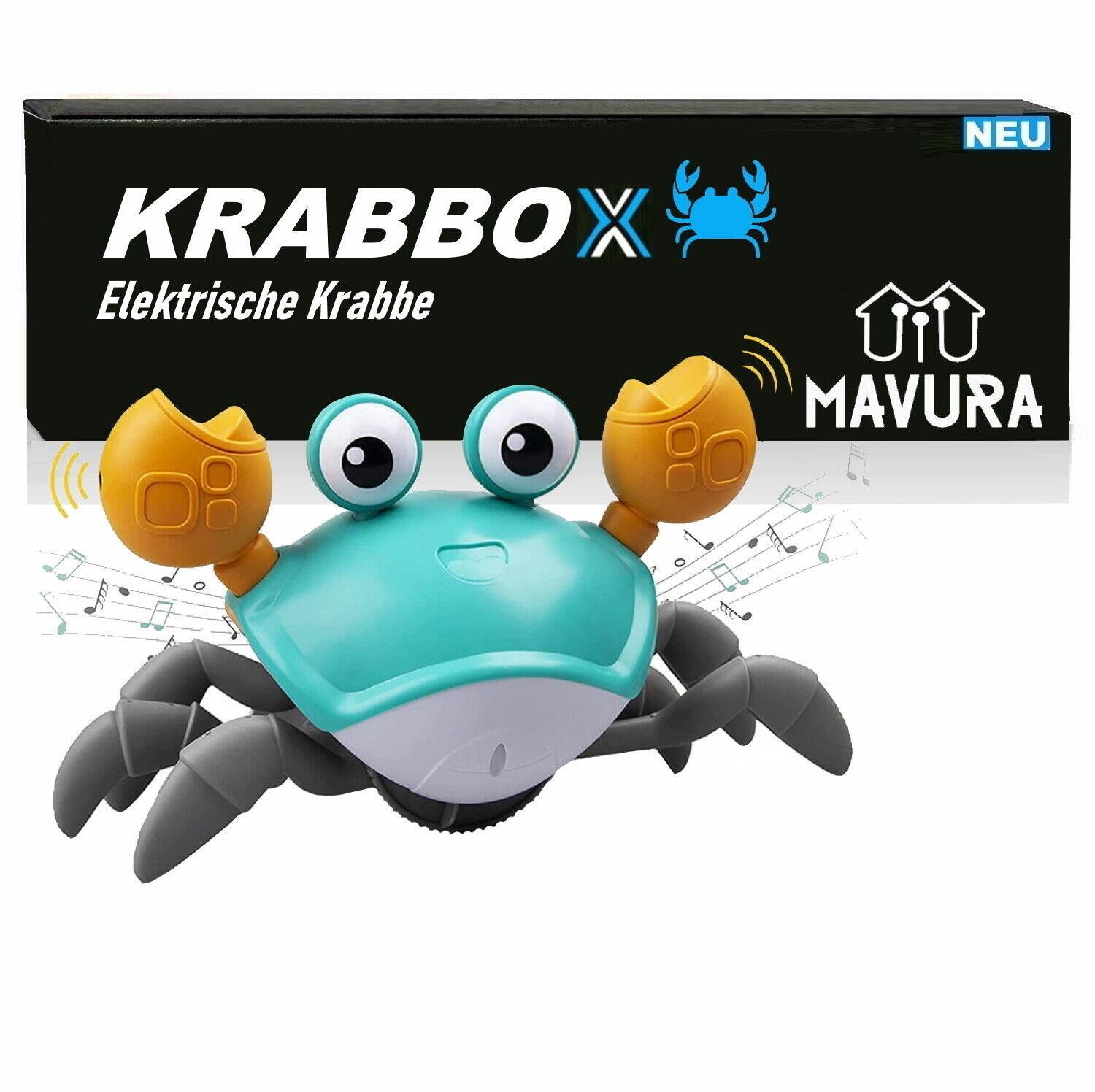 KRABBOX Elektrische Krabbe Krabbelndes Spielzeug elektrisch Musik LED Sensoren