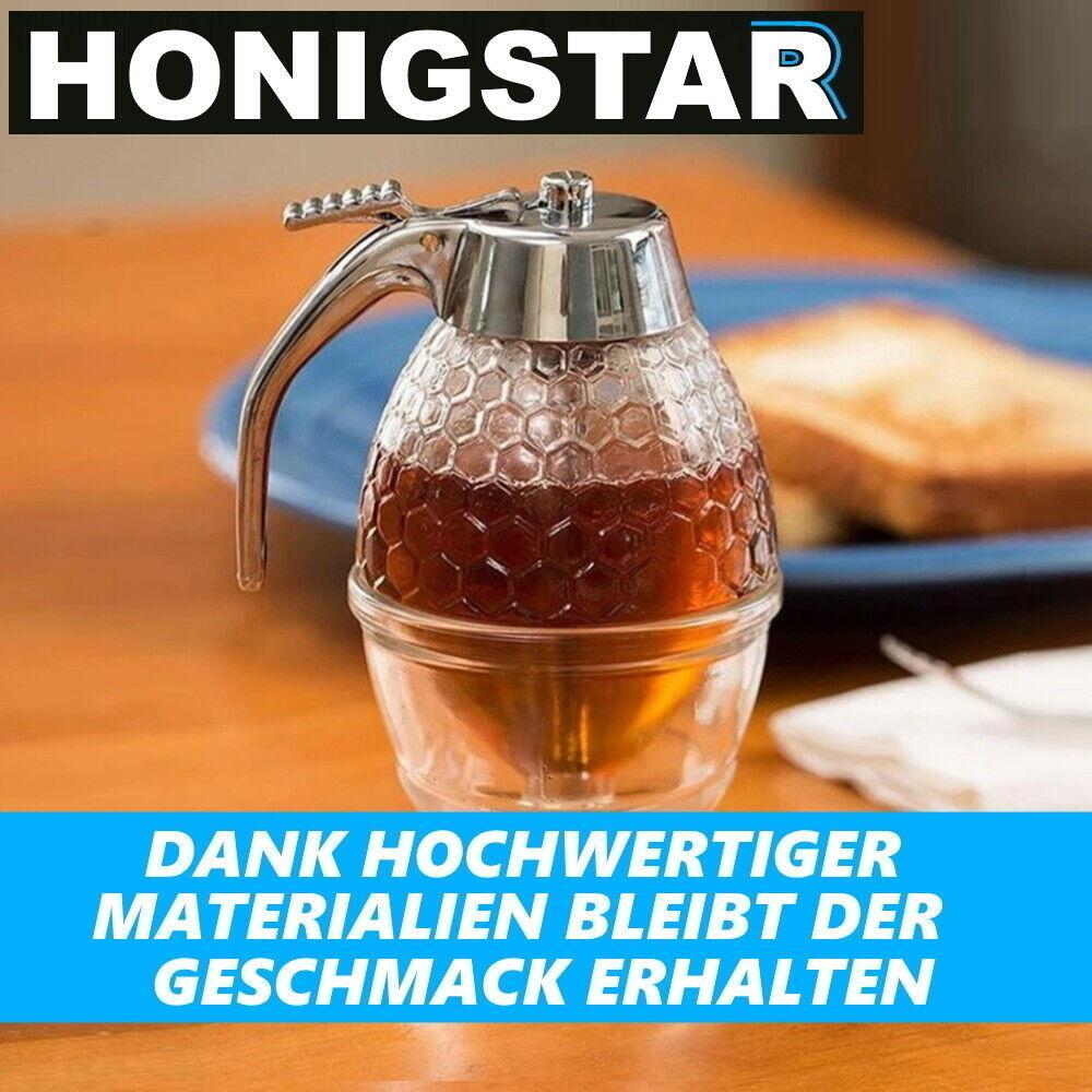 HONIGSTAR Honig Spender Honigtopf Dosierer Honigbirne Sirup Dosierspender