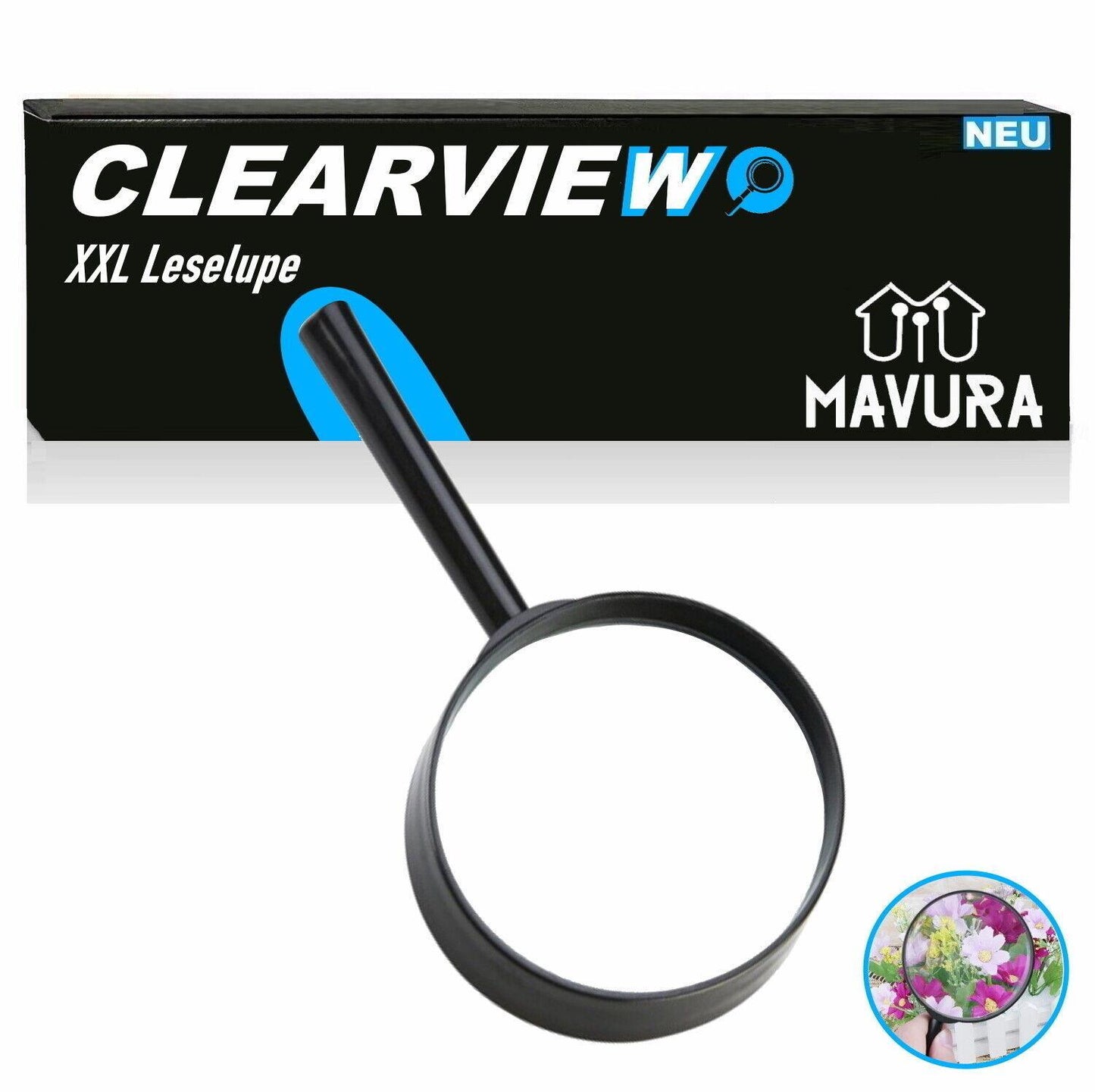 CLEARVIEW Handlupe XXL Lupe Leselupe Vergrößerungsglas Lesehilfe Senioren Kinder