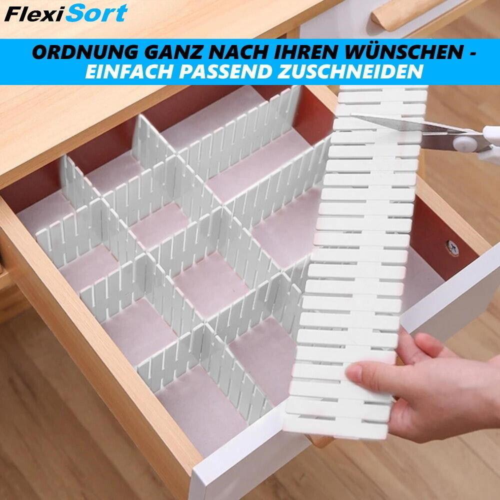FlexiSort Schubladentrenner Schubladenteiler Schubladen Fachteiler Organizer 4er
