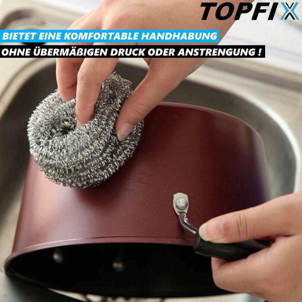 TOPFIX Stahlschwämme Reinigungsschwamm Topfreiniger Topfschwamm Scheuerschwamm