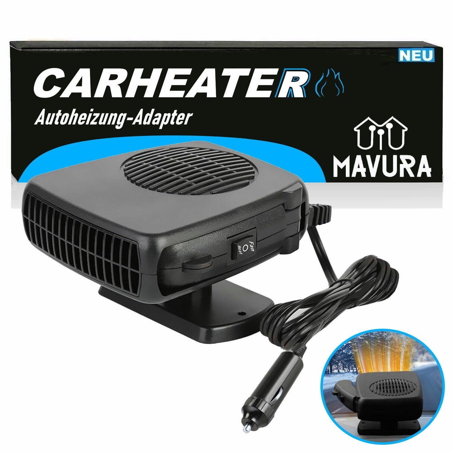 CARHEATER Heizlüfter Autoheizung Zusatzheizung 12V Defroster Scheibenenteiser