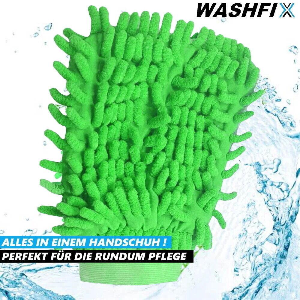 WASHFIX Profi Autowaschhandschuh Mikrofaser Handschuh Autoschwamm Waschbürste