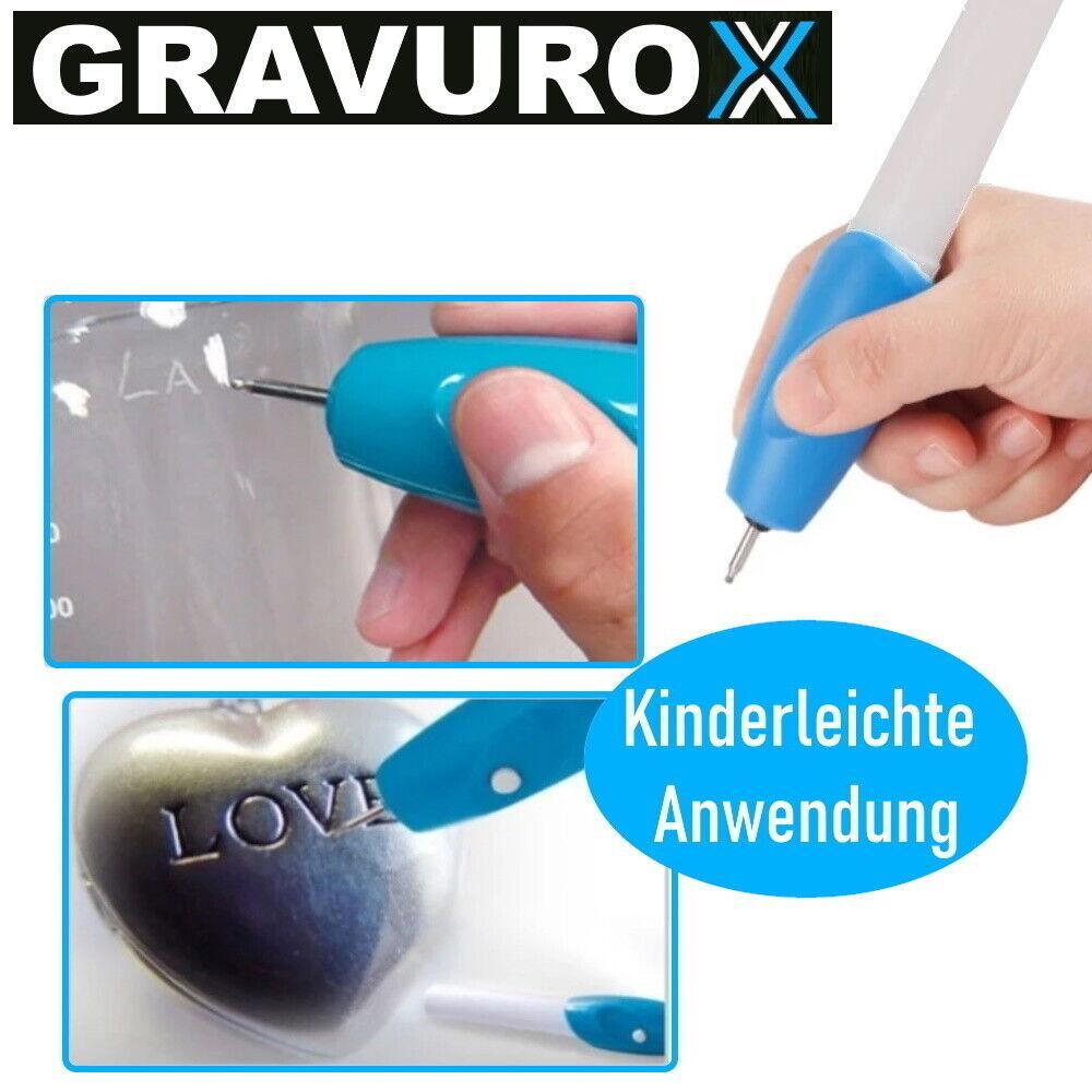 GRAVUROX Elektrischer Gravierstift Gravurstift Graviergerät mini Gravierer Stift