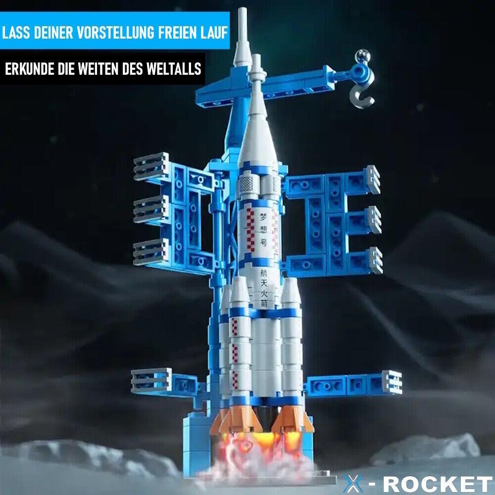 X-ROCKET Raketen Bausatz Spielbausteine Weltraumrakete Raumfahrt Bausteine 130tg