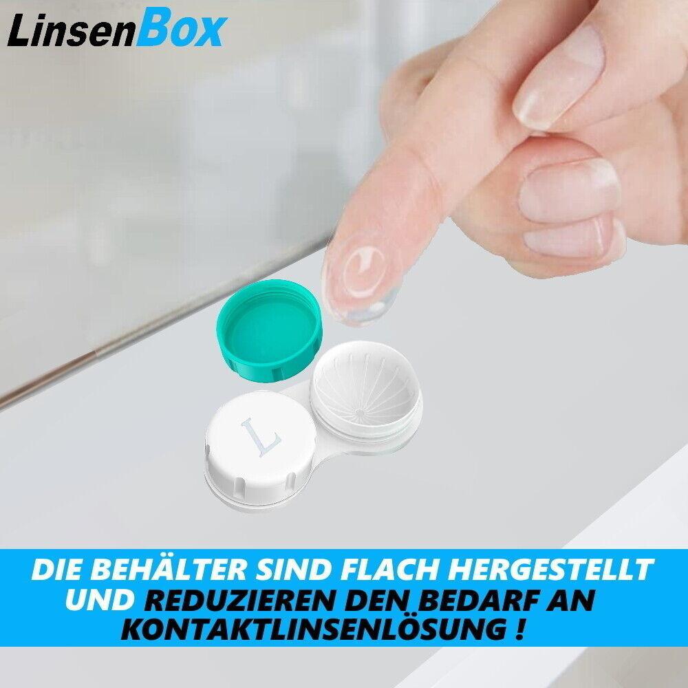 LinsenBox Kontaktlinsenbehälter Kontaktlinsendosen weiche & harte Linsen [12er]