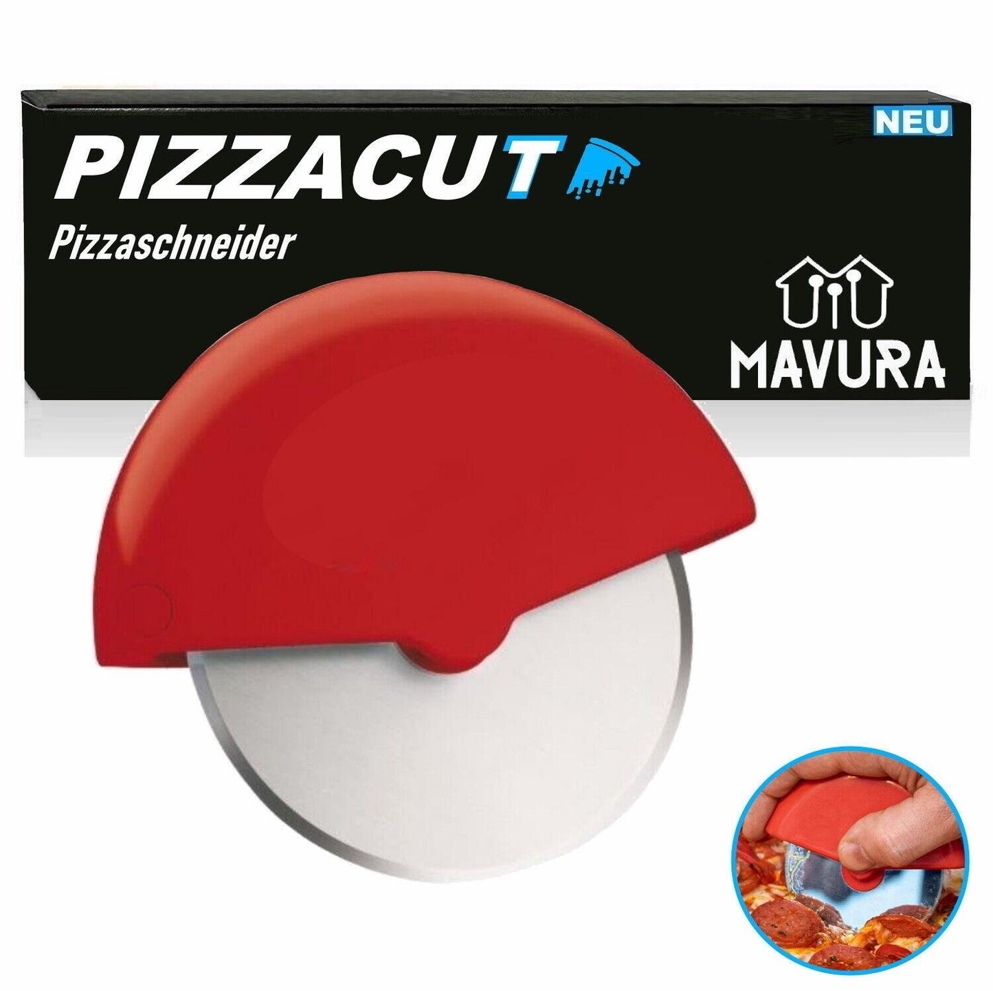 PIZZACUT XXL Pizzaschneider Pizzaroller Pizzarad Pizzamesser Pizzacutter groß