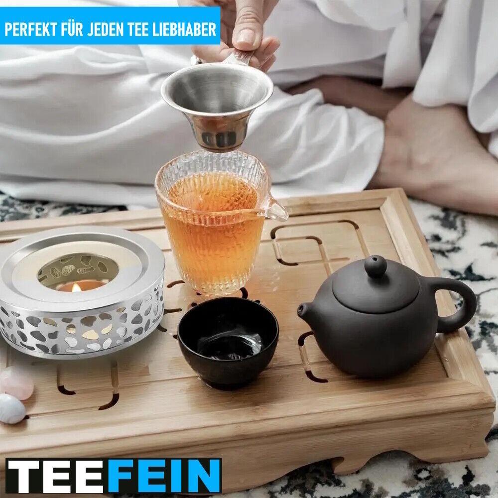 TEEFEIN Teewärmer Edelstahl Teekannenwärmer Stövchen Teeuntersetzer Kaffeewärmer
