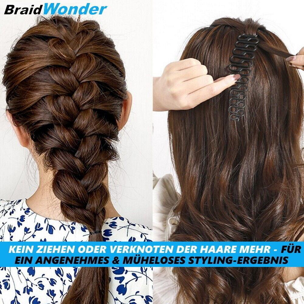 BraidWonder Flechtwunder Flechthilfe Frisurenhilfe Braider Flechten Haaren [3er]