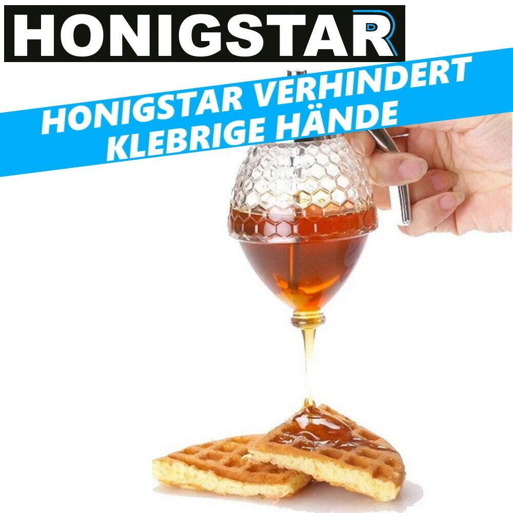 HONIGSTAR Honig Spender Honigtopf Dosierer Honigbirne Sirup Dosierspender