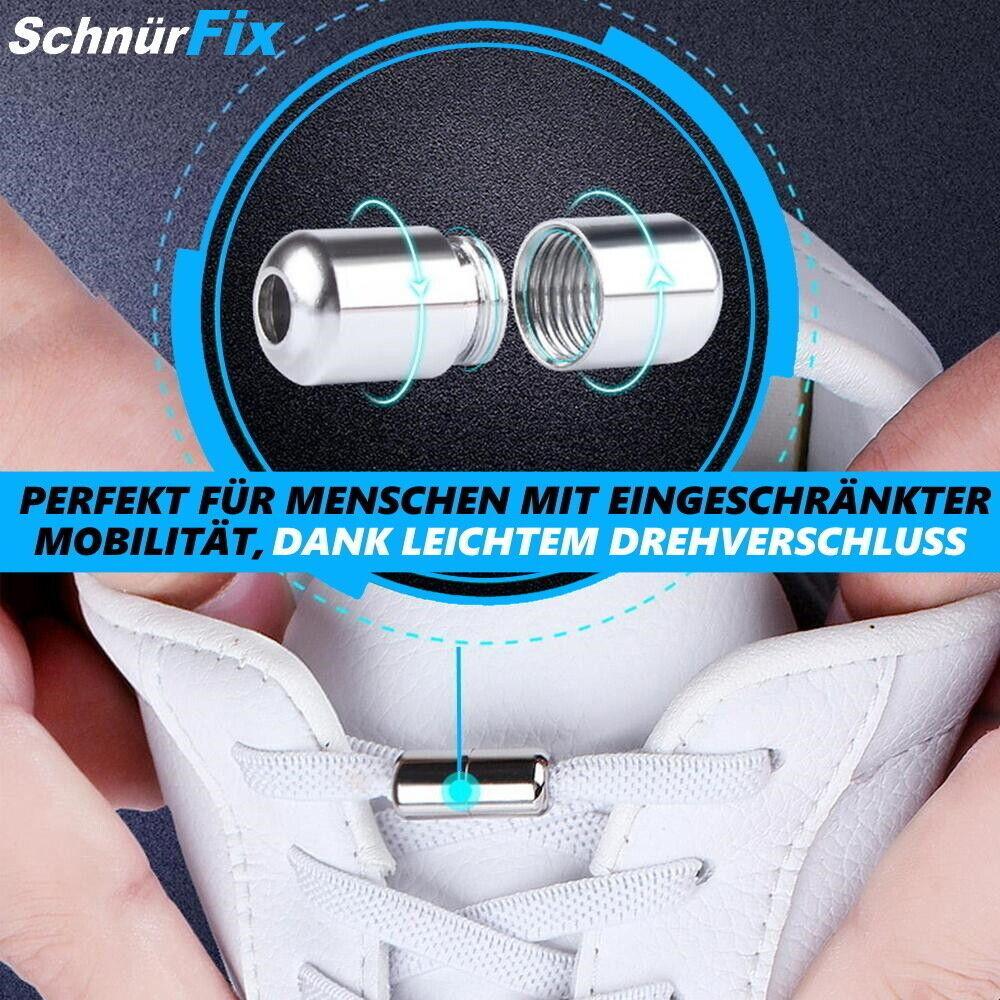 SCHNÜRFIX Schnürsenkel Schnellverschluss ohne Binden Schuhbänder Elastisch flach