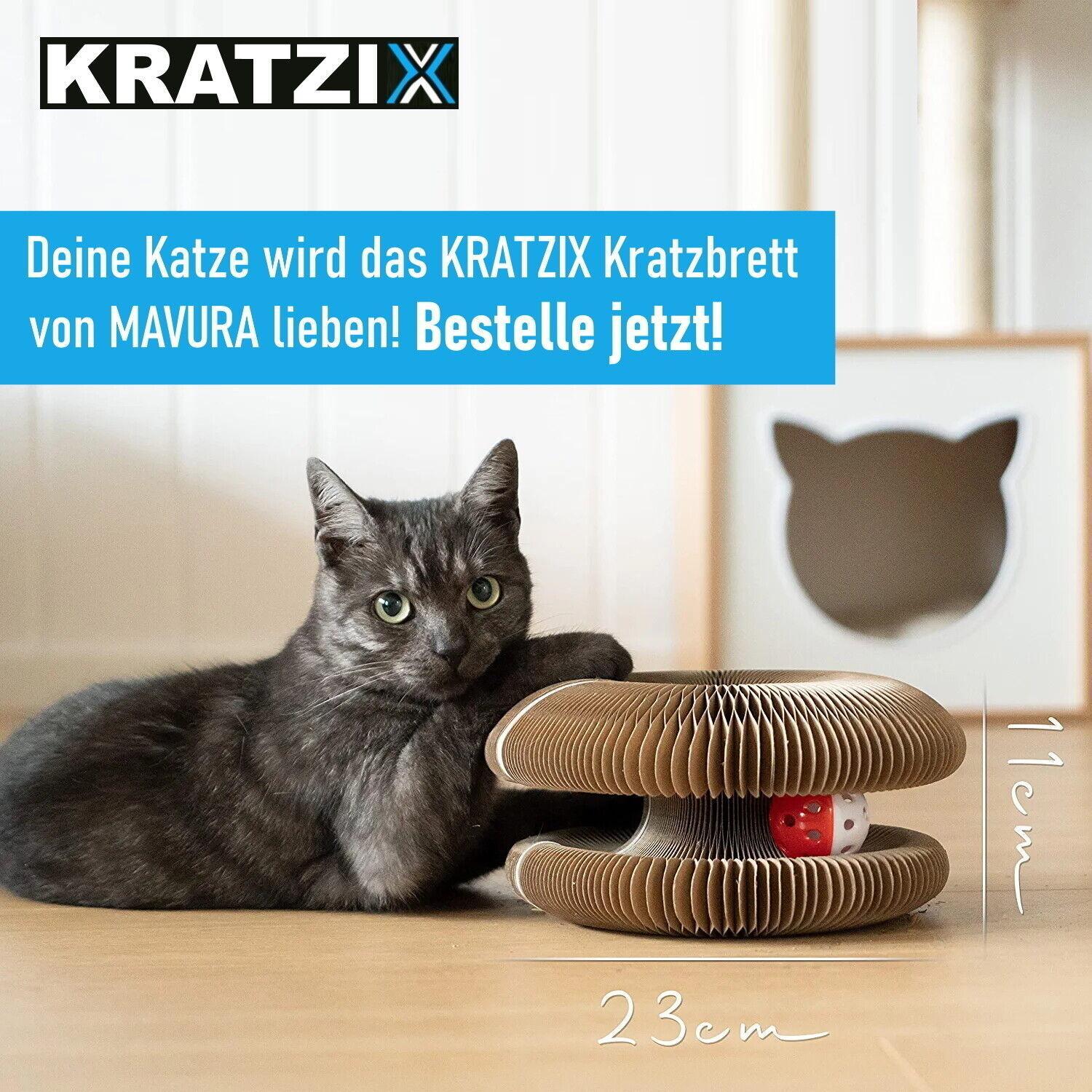 KRATZIX Katzenspielzeug Kratzspielzeug Kratzpappe Katzenkratzbrett faltbar Minze