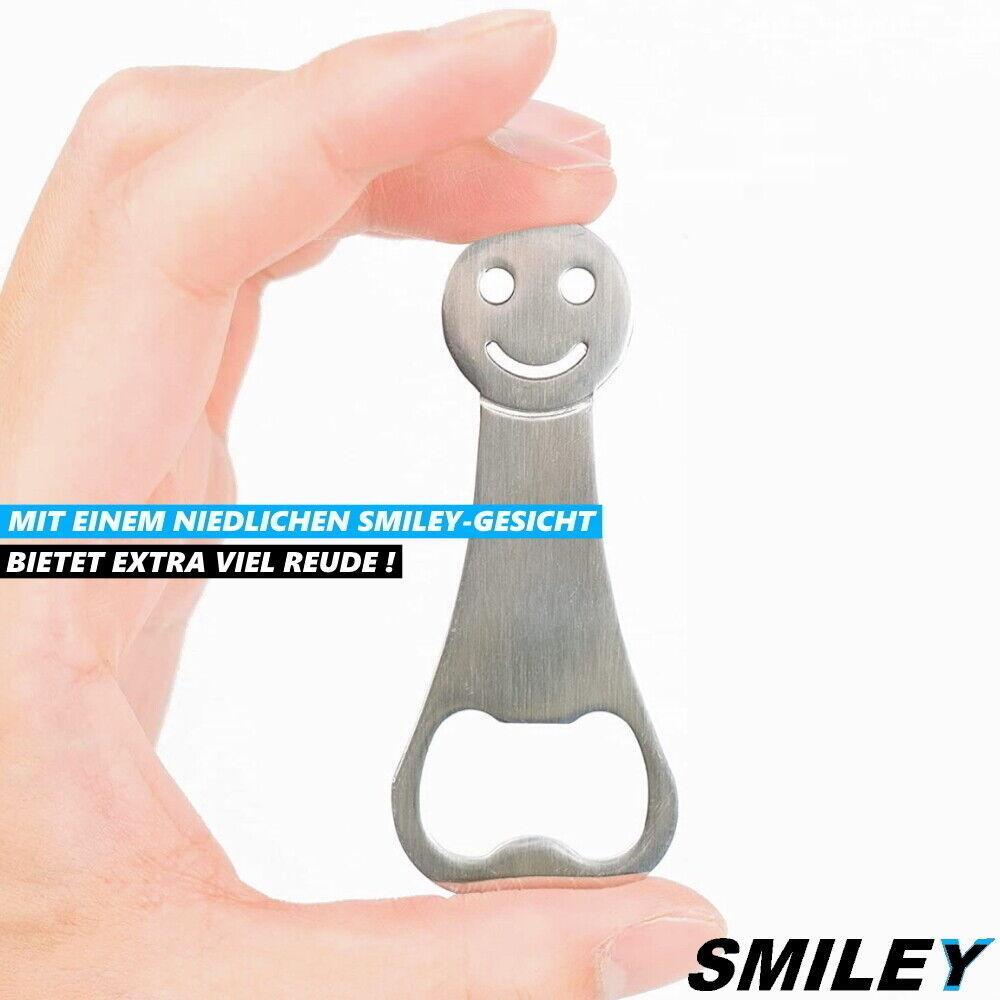 SMILEY Einkaufswagenlöser Einkaufswagenchip abziehbar Flaschenöffner Metall [2x]