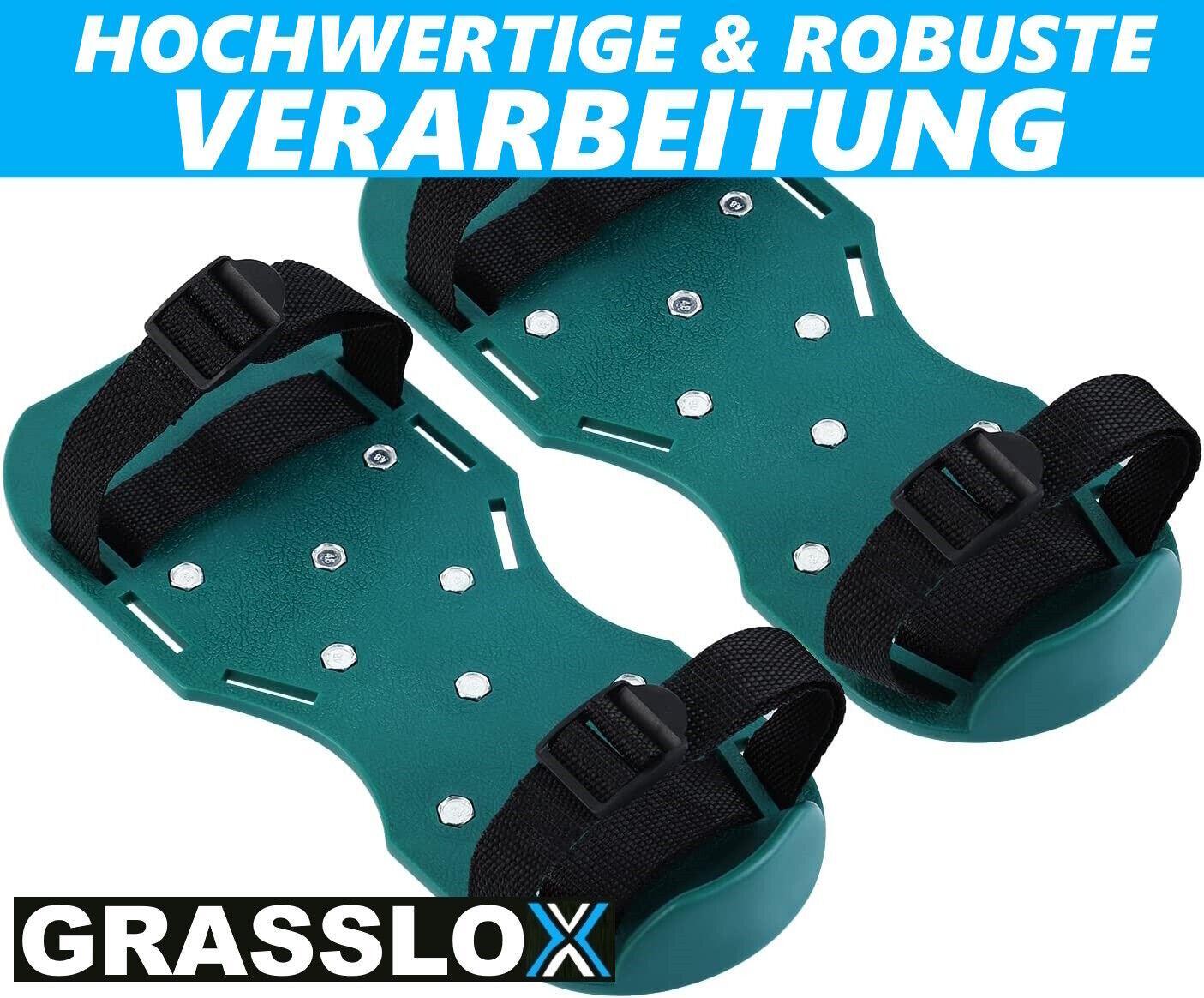 GRASSLOX Rasenlüfter Nagelschuhe Vertikutierer Nagelsohlen Schuhe Estrichschuhe