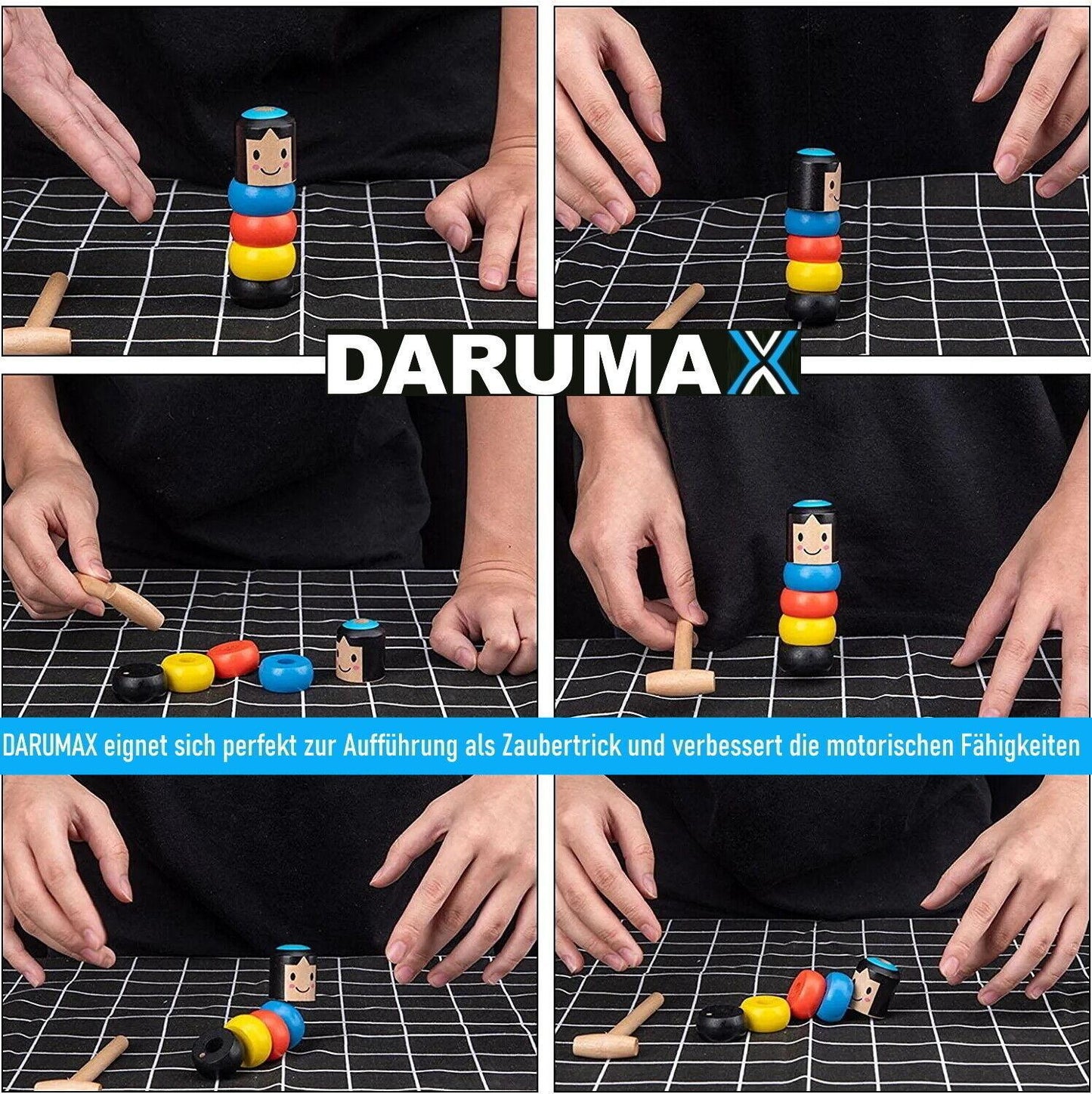 DARUMAX Magische Holzmarionette Unzerbrechliches Holzspielzeug Puppe Zaubertrick