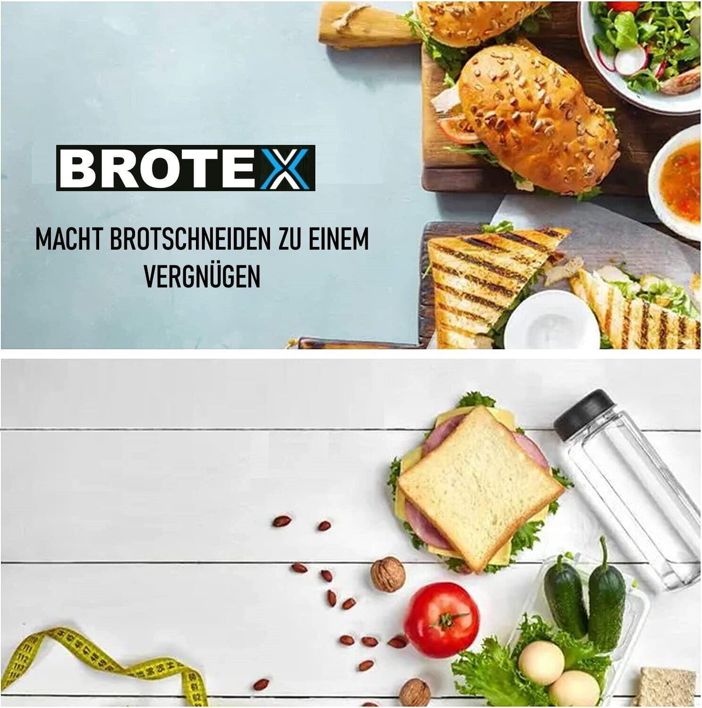 BROTEX Brotschneidehilfe Brotschneider Schneidehilfe Brot Kuchen Gemüse Käse