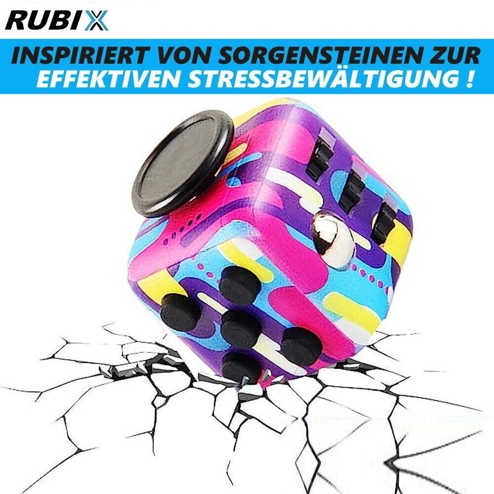 RUBIX Anti-Stress Cube Würfel Stresswürfel zum Stressabbau bei Nervosität Fidget