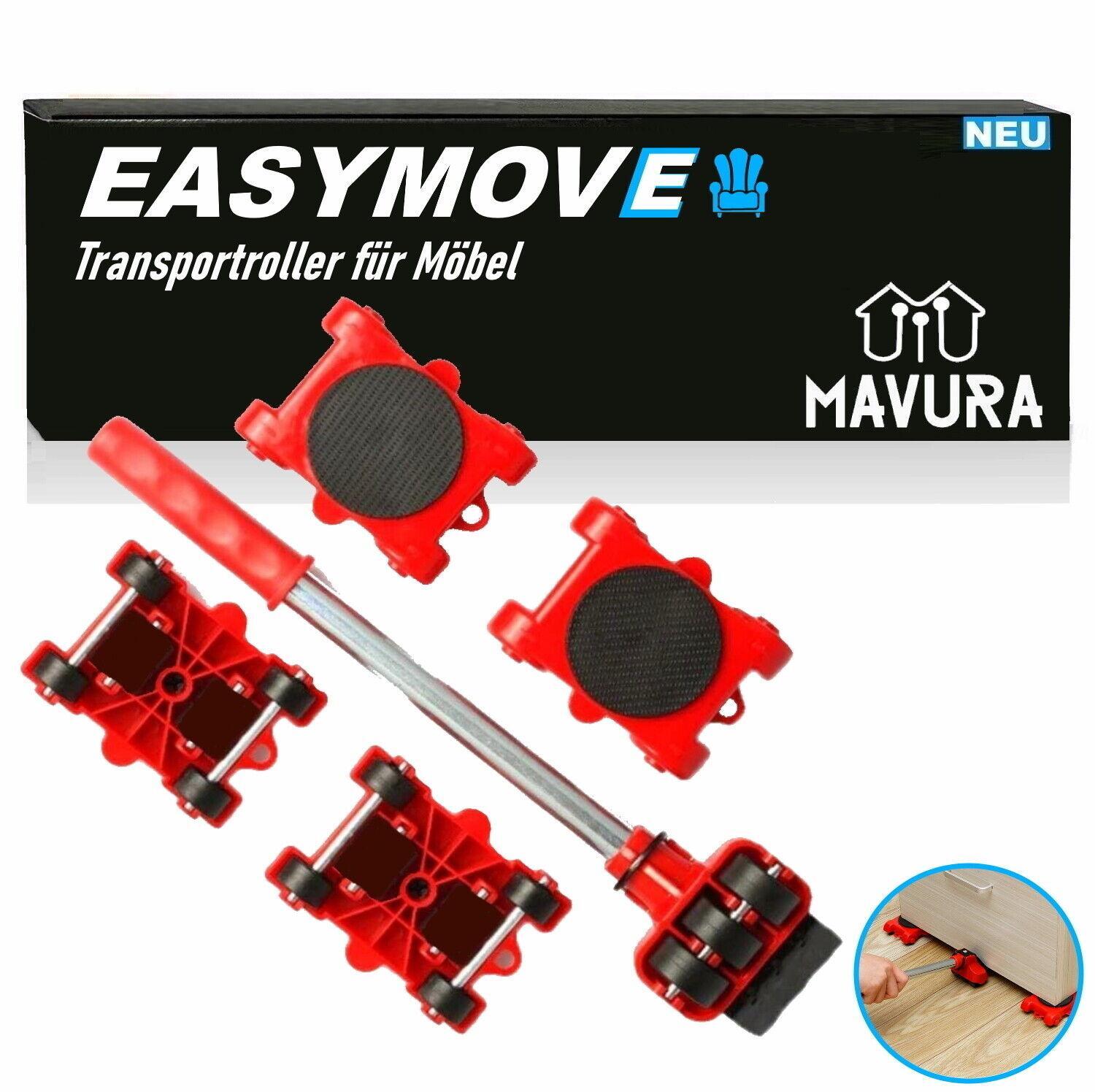 EASYMOVE Möbelheber Transportroller Möbelroller Set zum Verschieben von Möbeln