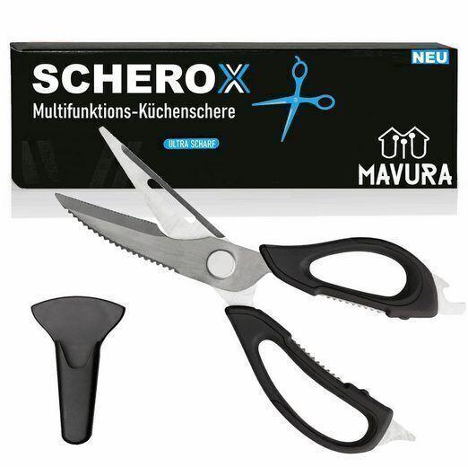 SCHEROX Multifunktionale Küchenschere Haushaltsschere Allzweckschere Edelstahl