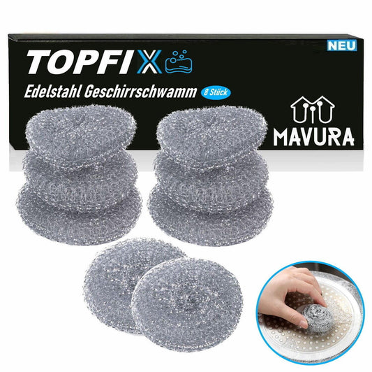 TOPFIX Stahlschwämme Reinigungsschwamm Topfreiniger Topfschwamm Scheuerschwamm