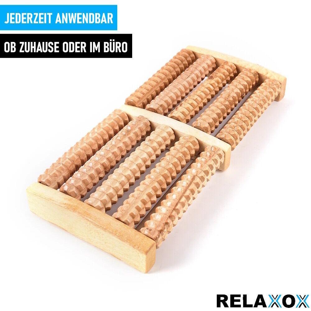 RELAXOX Fußmassageroller Fußmassagegerät Fußroller Holzroller Fuß Massagegerät
