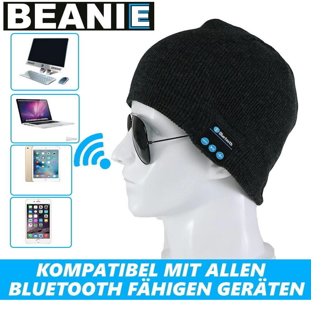 BEANIE Wireless Bluetooth Mütze Headset Stereo Kopfhörer Freisprech waschbar