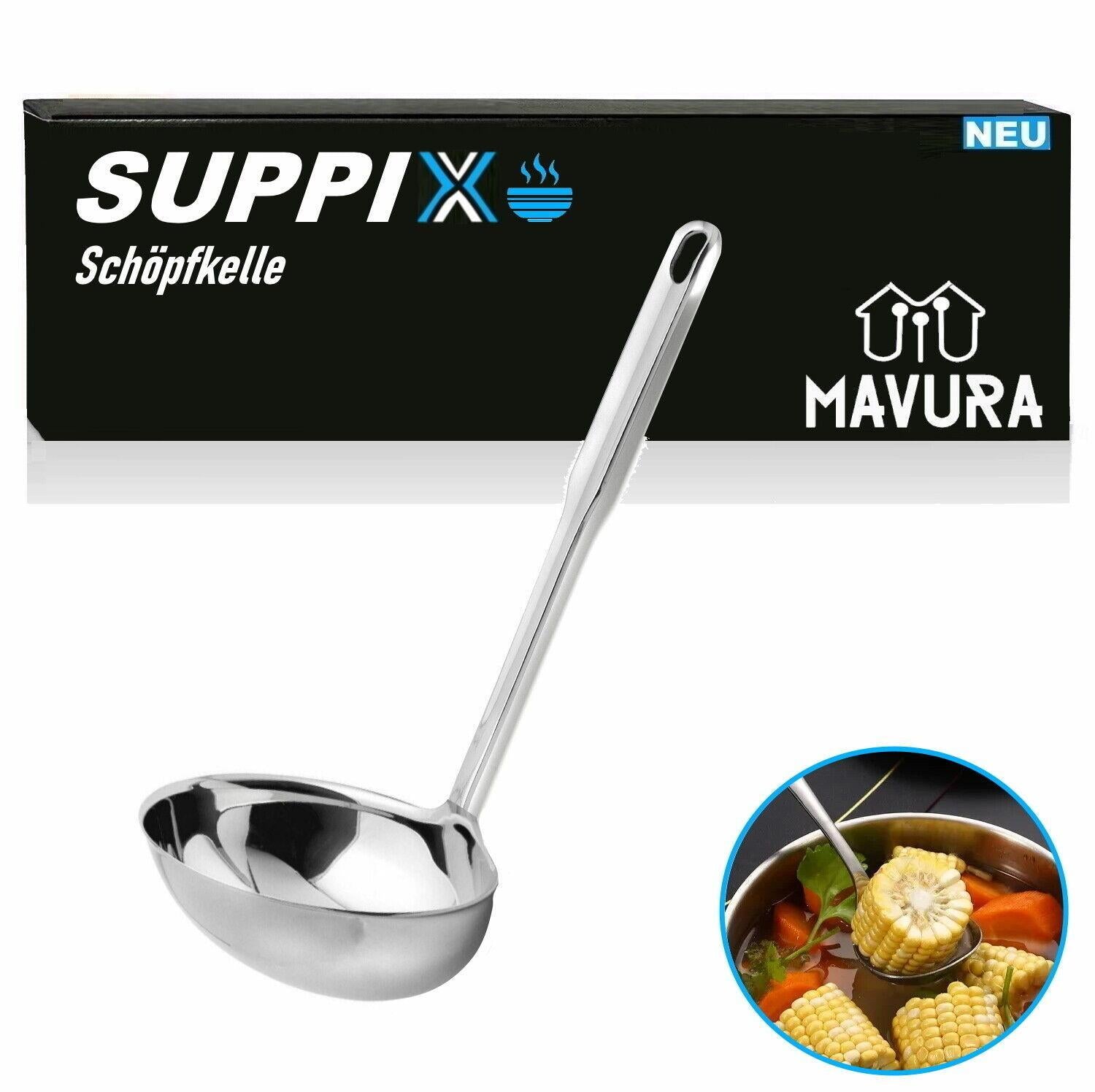 SUPPIX Schöpfkelle Edelstahl Schöpflöffel Suppenlöffel Suppenkelle Saucenkelle