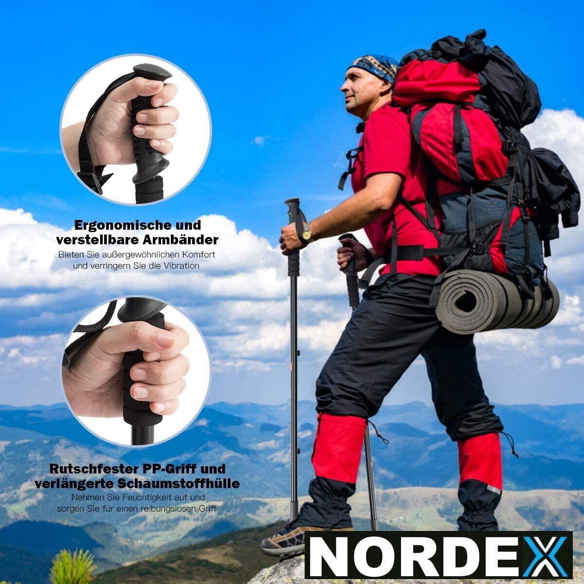 NORDEX Wanderstöcke Trekkingstöcke Teleskop Nordic Walking ultraleicht Aluminium