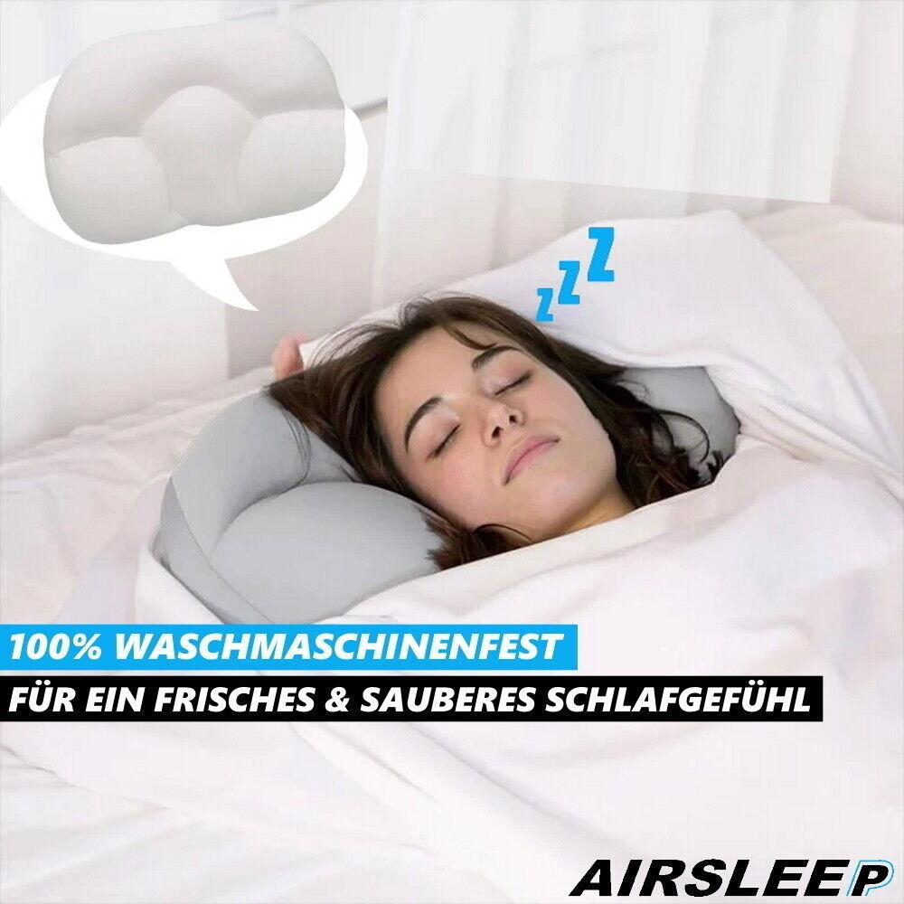 AIRSLEEP 3D Ergonomisches Schlafkissen Wolkenkissen rundum Kopfkissen Memory