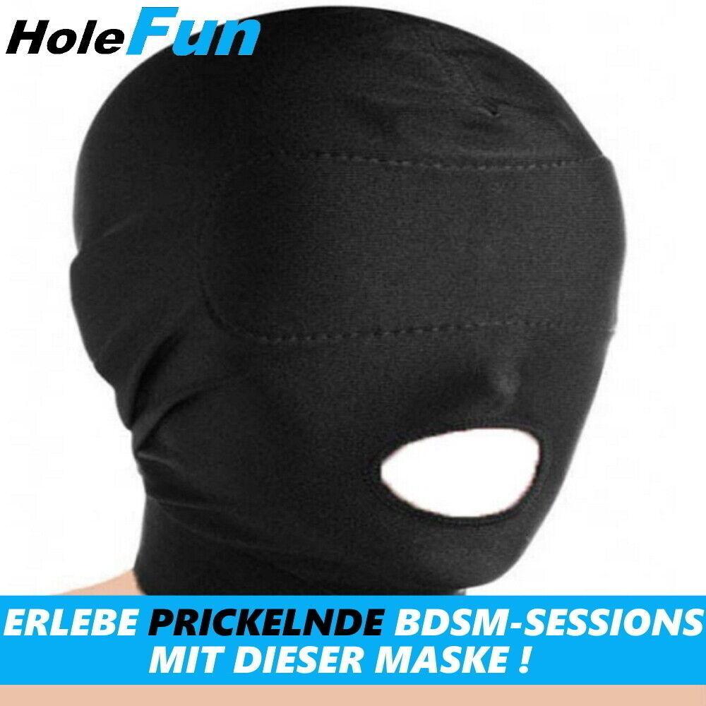 HoleFun Kopfmaske Bondage Fetisch SM BDSM Sex Spielzeug Maske Mundöffnung 1-Loch