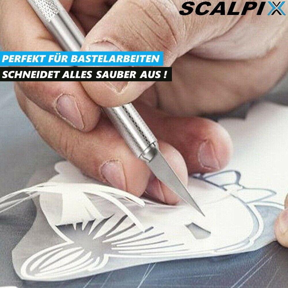 SCALPIX Bastelmesser Skalpellmesser Set Präzisionsmesser Schnitzmesser 16tlg
