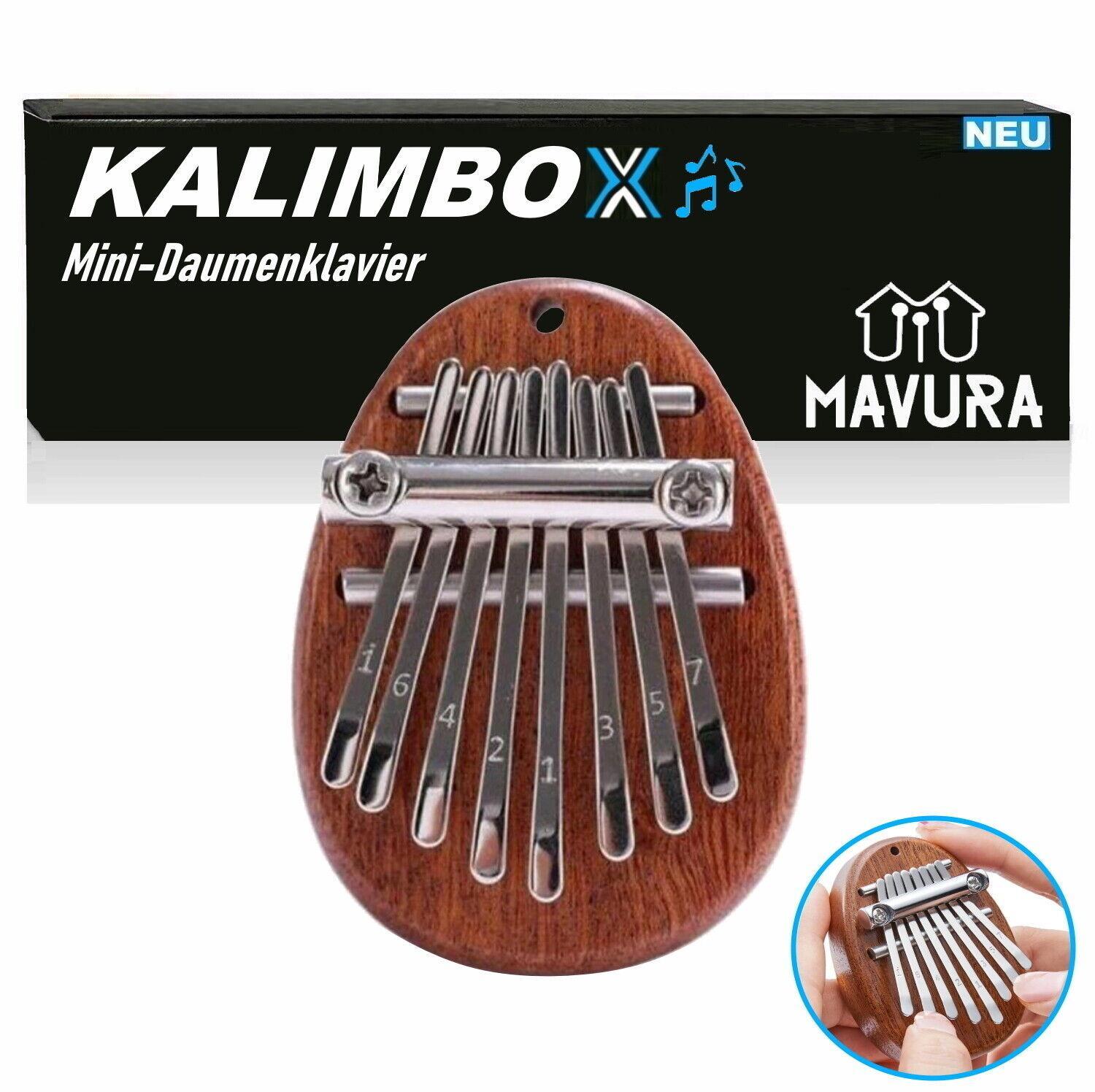 KALIMBOX Mini Daumenklavier Kalimba Musikinstrument Piano Mahagoni Echtholz
