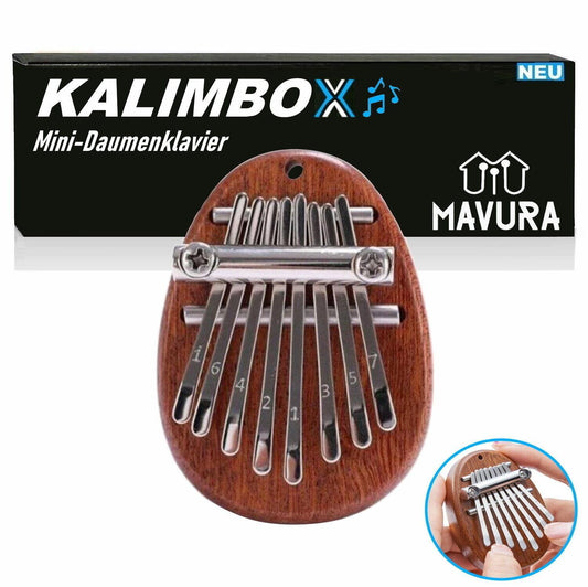 KALIMBOX Mini Daumenklavier Kalimba Musikinstrument Piano Mahagoni Echtholz