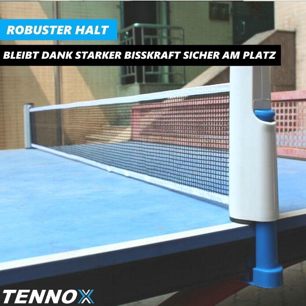 TENNOX Tischtennisnetz ausziehbar Ping Pong Netzgarnitur für jeden Tisch Outdoor
